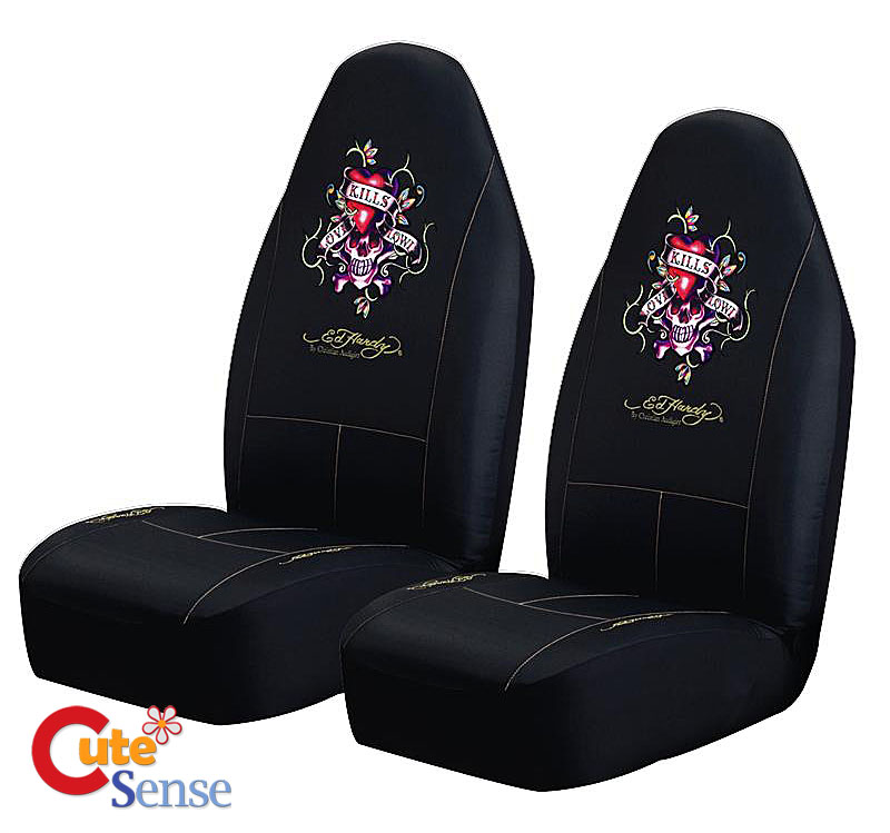 Ed Hardy Love Kills 2PC Car Front Seat Covers Set